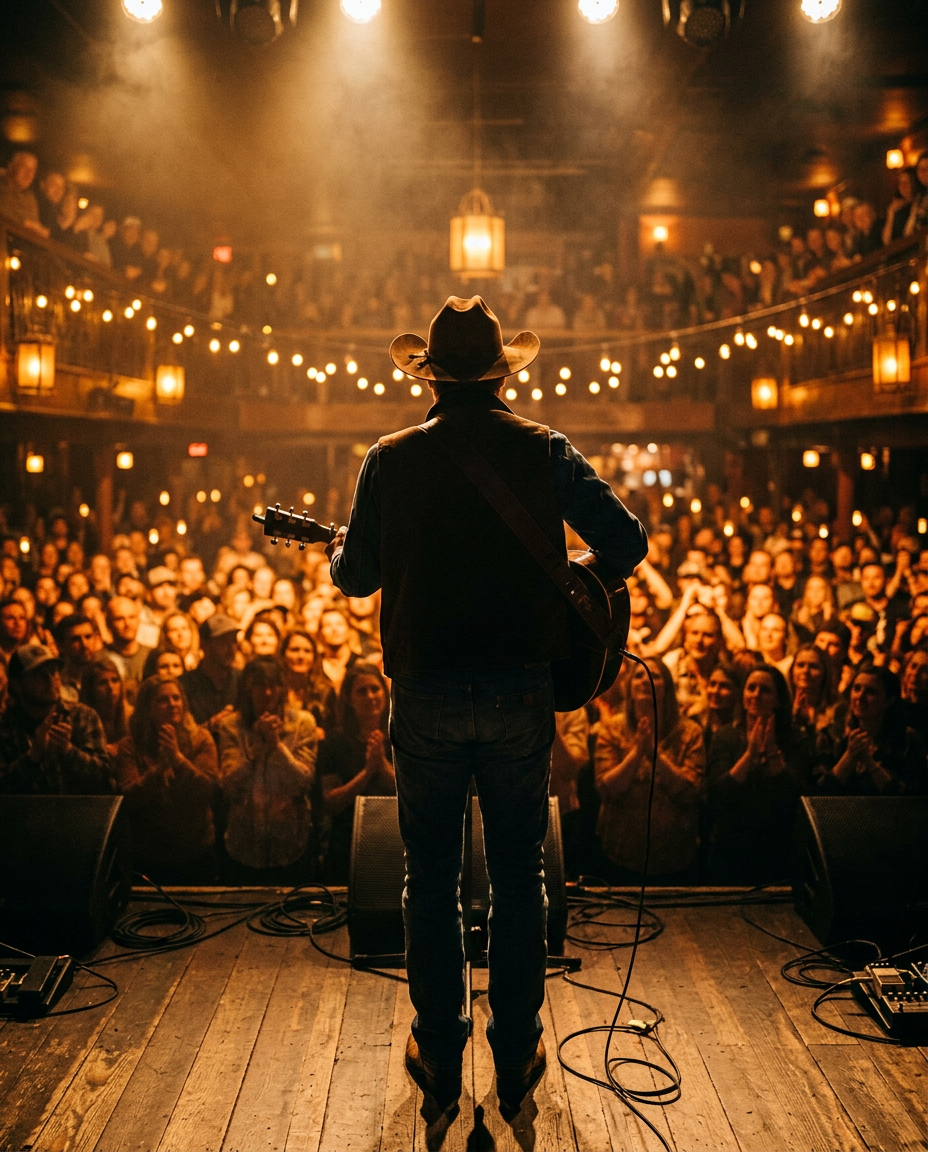 A guitarist performing on stage